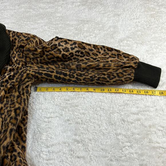 Vintage made in USA Leopard faux fur and cable knit coat, size 14-16 - Picture 7 of 11